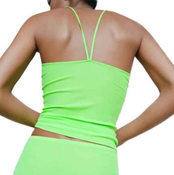 ZARA FITTED T-SHIRT NEON GREEN | 2912/932 SIZE M - Picture 3 of 4